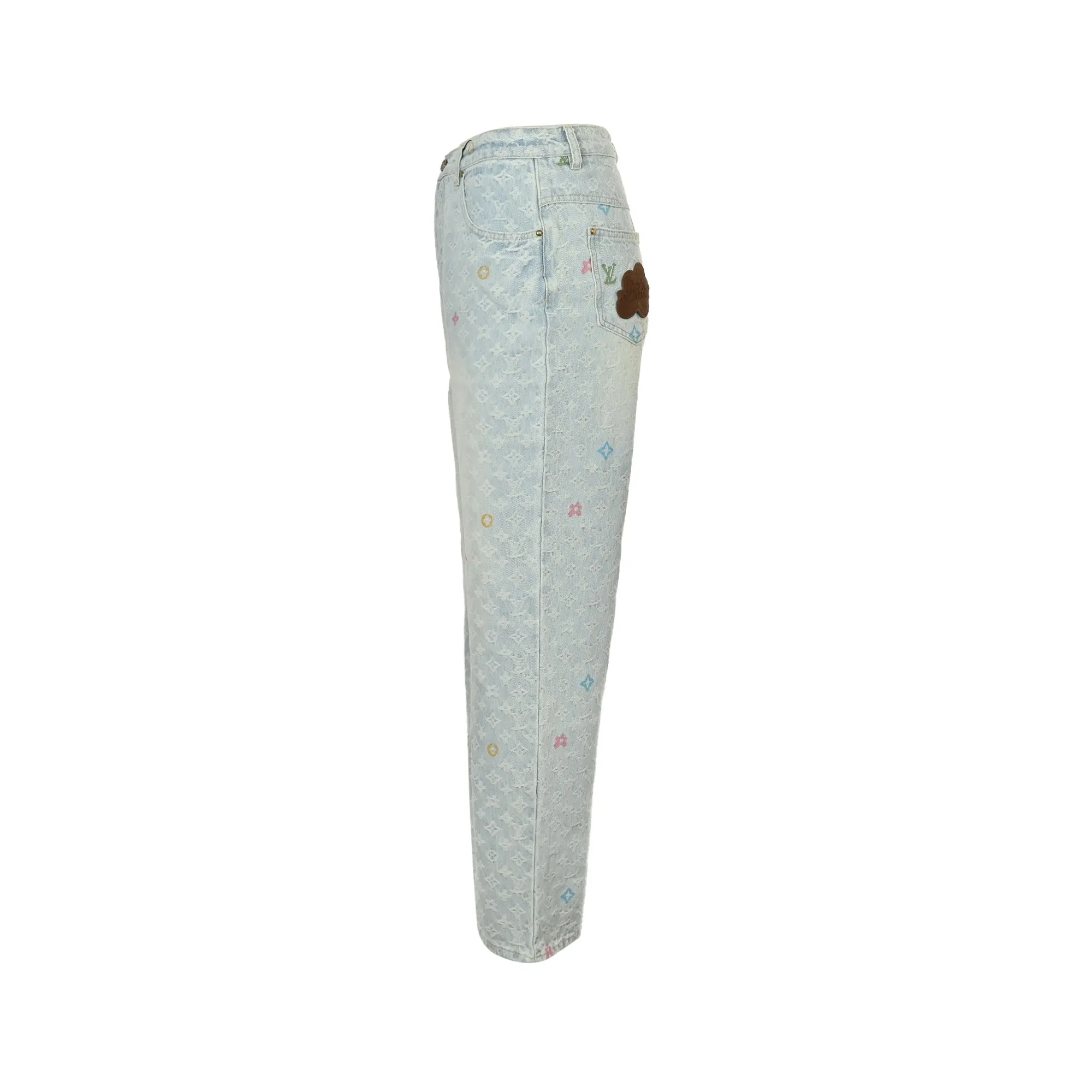 Louis Vuitton/Louis Vuitton Tyler joint style old flower jacquard embroidered jeans